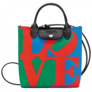 Longchamp Longchamp x Robert Indiana XS Crossbody bag - Canvas Red/Navy | 3821-QEDJM