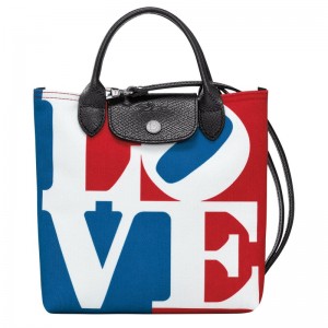 Longchamp Longchamp x Robert Indiana XS Crossbody bag - Canvas Beyaz | 3842-EYWAZ