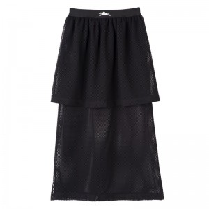 Longchamp Midi skirt - Mesh Siyah | 0124-ABEHL