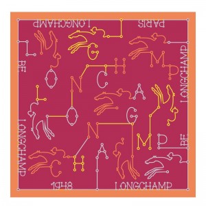 Longchamp Parcours Longchamp Silk scarf 50 - OTHER Magenta | 2843-HWOUE