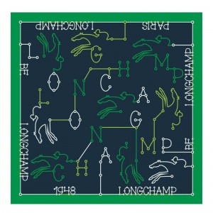 Longchamp Parcours Longchamp Silk scarf 50 - OTHER Lacivert | 4682-MORJT