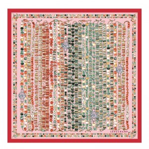 Longchamp Pearl necklace Silk scarf 50 - Silk Tomato | 4931-KJQMD