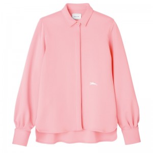 Longchamp Shirt - Jersey Pembe | 4821-UROIH