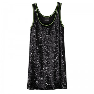 Longchamp Short dress - Sequin Siyah | 9231-RPOBE