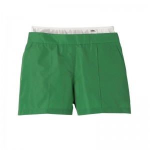 Longchamp Short pants with belt patch - Technical taffeta Yeşil | 5460-PHDOL