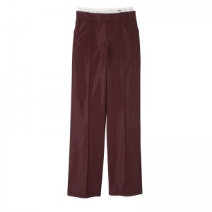 Longchamp Straight pants with patch - Technical taffeta Bordo | 6308-XUSOV