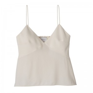 Longchamp Thin strap top - Crepe de Chine Ecru | 8097-OXJGE