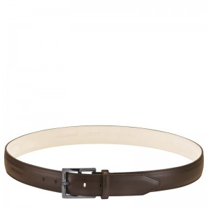 Longchamp Végétal Men's belt - Leather Mocha | 5248-EYUCX