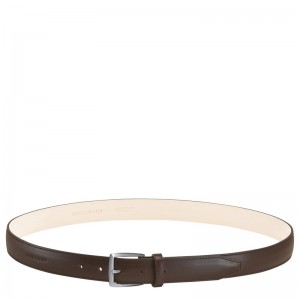 Longchamp Végétal Men's belt - Leather Mocha | 8741-QFCPE