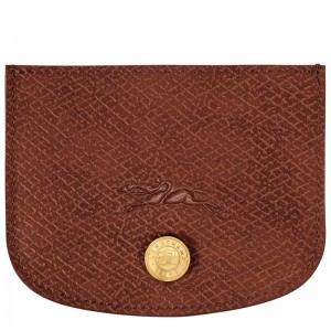 Longchamp épure Card holder - Leather Kahverengi | 4091-DEQRJ