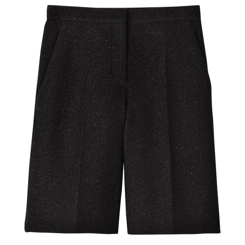 Longchamp Bermuda shorts - Bouclé Siyah | 7192-EQSZY