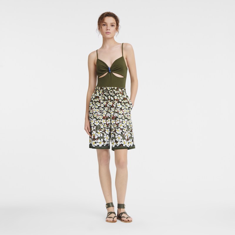 Longchamp Bermuda shorts - Gabardine Haki | 8192-RAFZL