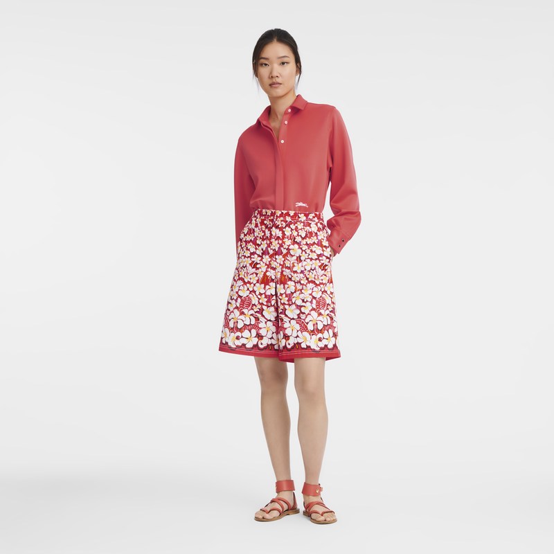 Longchamp Bermuda shorts - Gabardine Strawberry | 7850-FQYBR