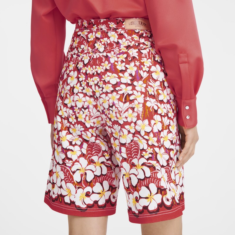 Longchamp Bermuda shorts - Gabardine Strawberry | 7850-FQYBR