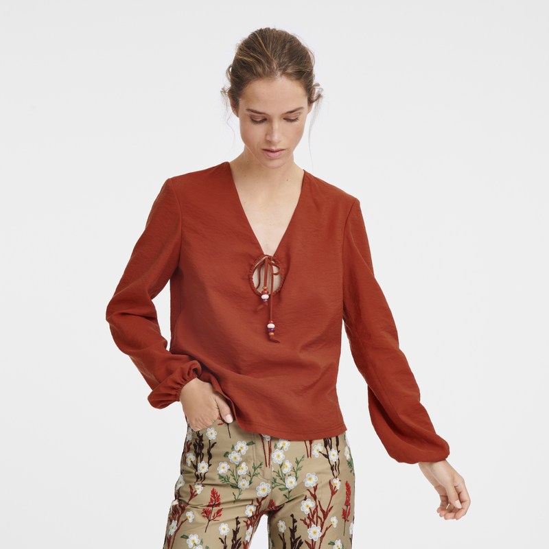 Longchamp Blouse - Crepe Sienna | 5982-AYNFD