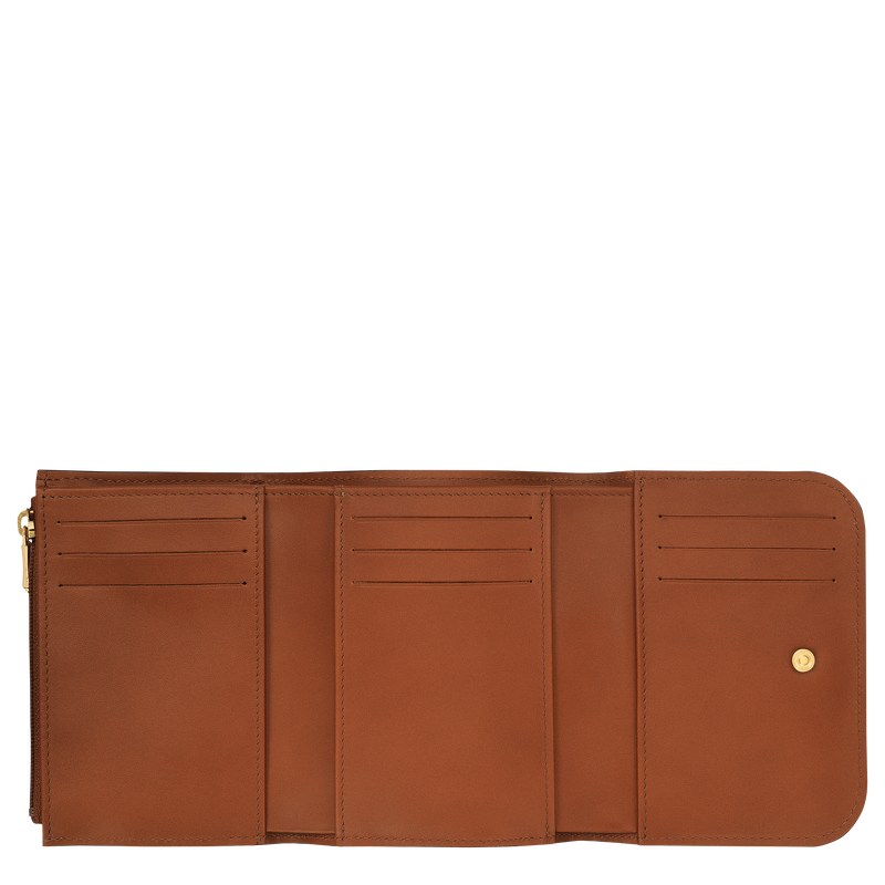 Longchamp Box-Trot Wallet - Leather Cognac | 1867-LADVX