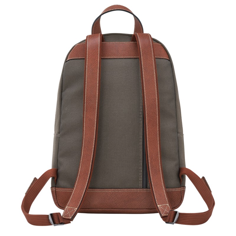 Longchamp Boxford Backpack - Recycled canvas Kahverengi | 3975-HZUGL