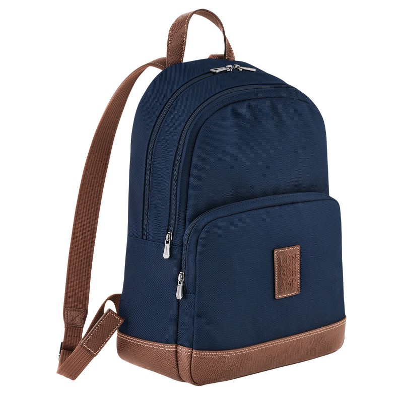 Longchamp Boxford Backpack - Recycled canvas Mavi | 0268-XKAEN