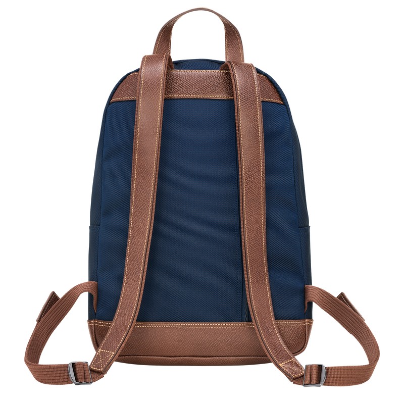 Longchamp Boxford Backpack - Recycled canvas Mavi | 0268-XKAEN