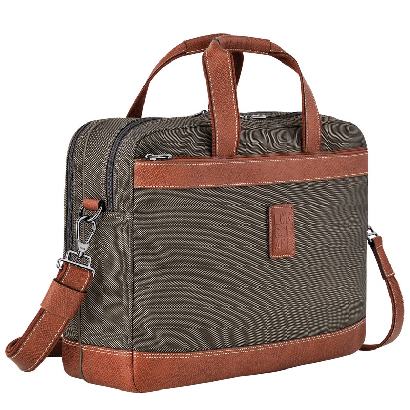 Longchamp Boxford L Briefcase - Recycled canvas Kahverengi | 2173-DMXAL