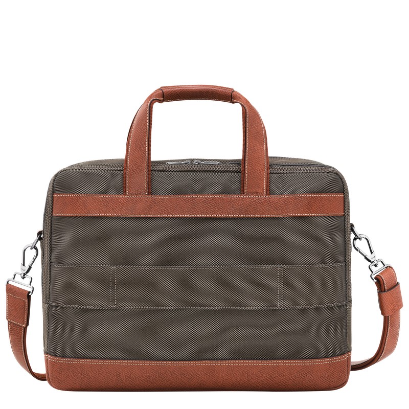 Longchamp Boxford L Briefcase - Recycled canvas Kahverengi | 2173-DMXAL