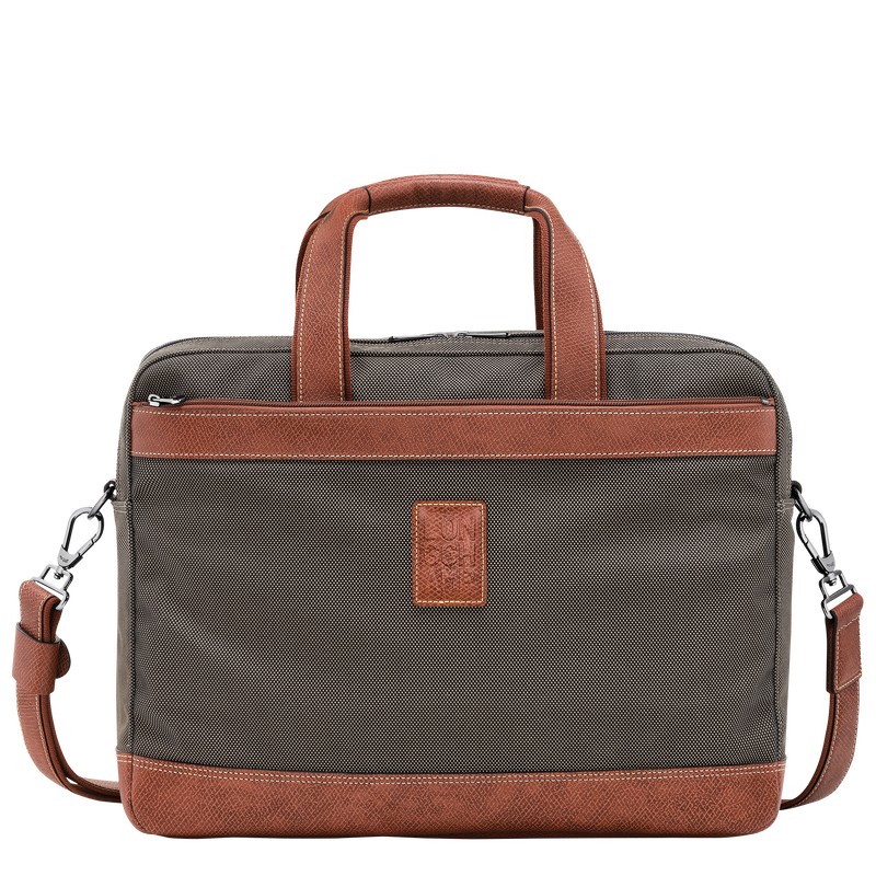 Longchamp Boxford L Briefcase - Recycled canvas Kahverengi | 2173-DMXAL