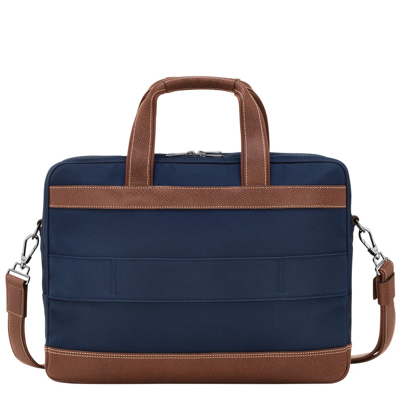 Longchamp Boxford L Briefcase - Recycled canvas Mavi | 8923-TCNOP