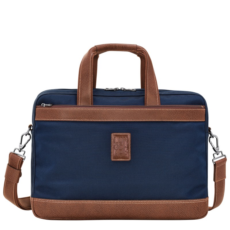 Longchamp Boxford L Briefcase - Recycled canvas Mavi | 8923-TCNOP