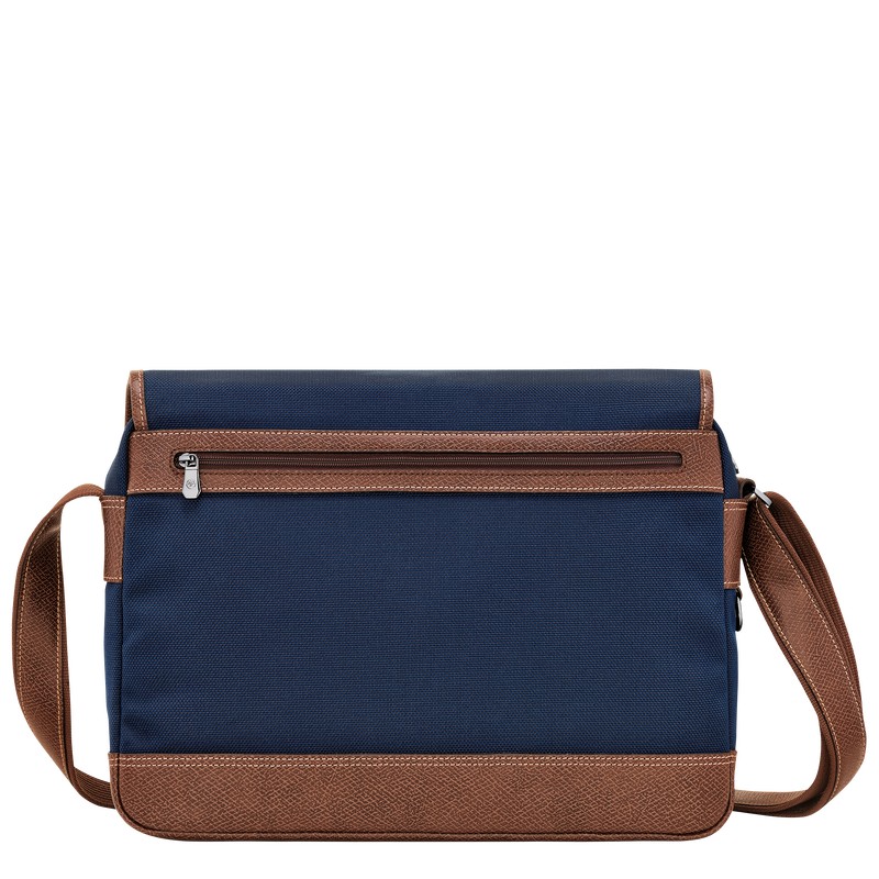 Longchamp Boxford L Crossbody bag - Recycled canvas Mavi | 8293-GOQJM