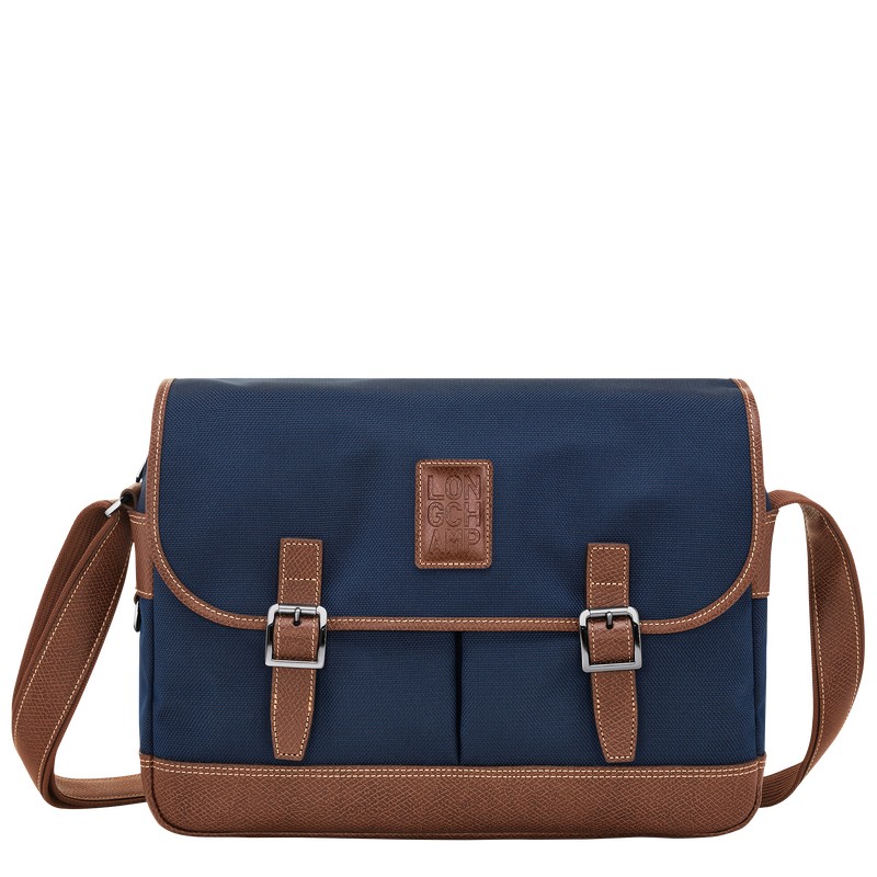 Longchamp Boxford L Crossbody bag - Recycled canvas Mavi | 8293-GOQJM