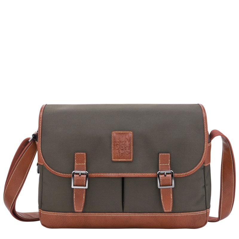 Longchamp Boxford L Crossbody bag - Recycled canvas Kahverengi | 6289-NTSBO