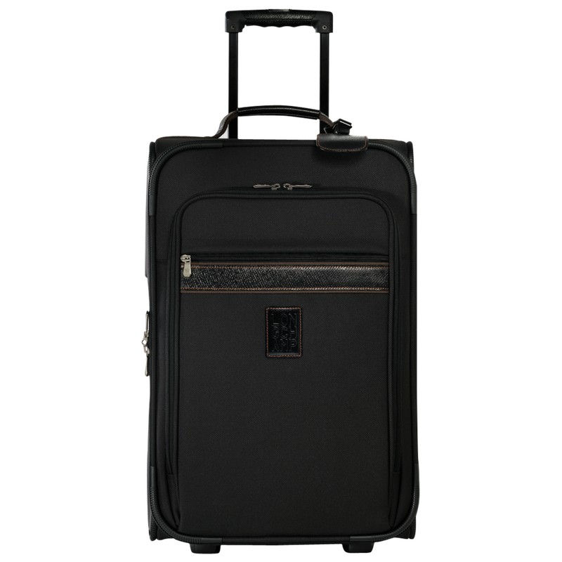 Longchamp Boxford M Suitcase - Recycled canvas Siyah | 9021-AWZRH