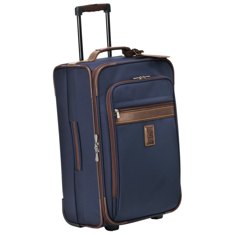 Longchamp Boxford M Suitcase - Recycled canvas Mavi | 0376-RQLSJ