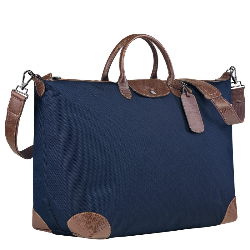 Longchamp Boxford M Travel bag - Recycled canvas Mavi | 8153-JAFUB