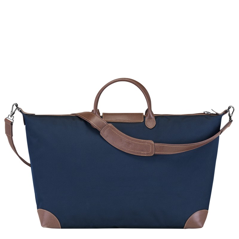 Longchamp Boxford M Travel bag - Recycled canvas Mavi | 8153-JAFUB