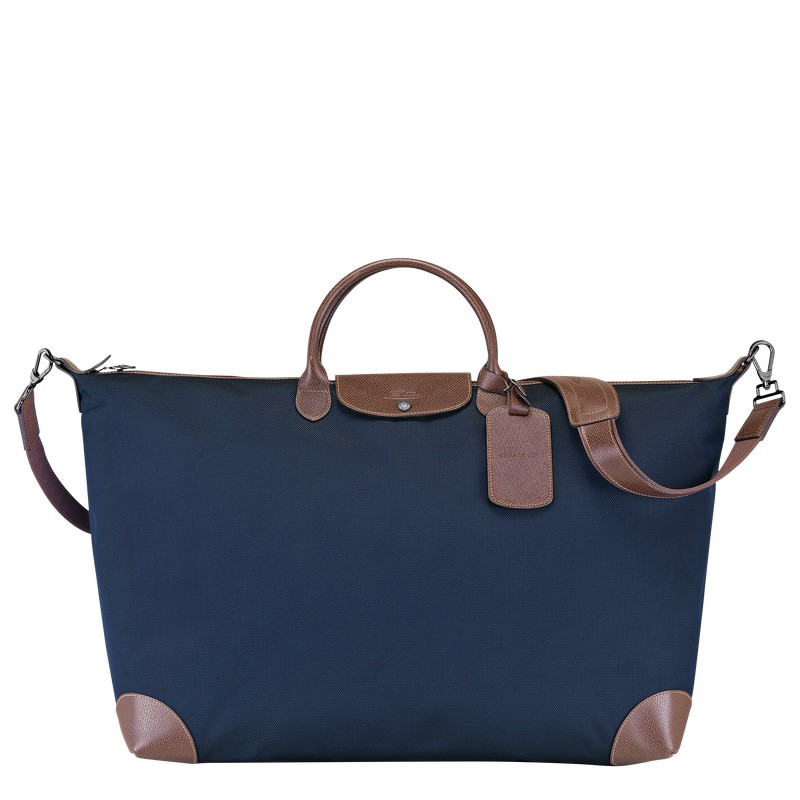 Longchamp Boxford M Travel bag - Recycled canvas Mavi | 8153-JAFUB