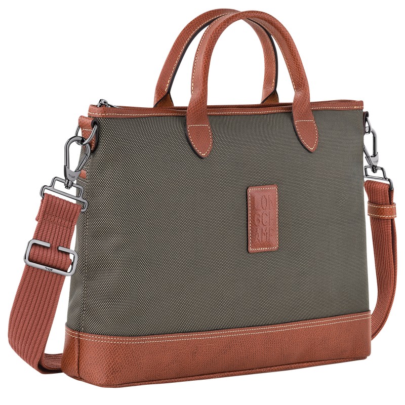 Longchamp Boxford S Briefcase - Recycled canvas Kahverengi | 5872-SPVEX