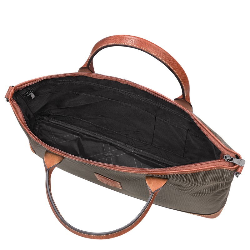 Longchamp Boxford S Briefcase - Recycled canvas Kahverengi | 5872-SPVEX