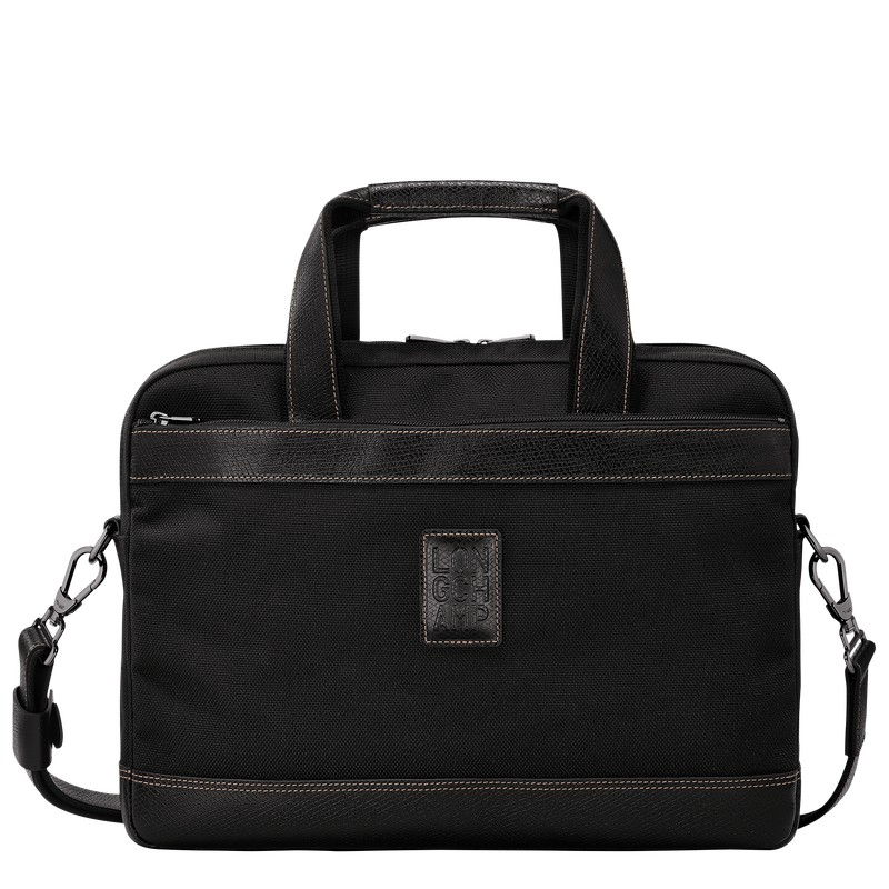 Longchamp Boxford S Briefcase - Recycled canvas Siyah | 3759-JDHRC