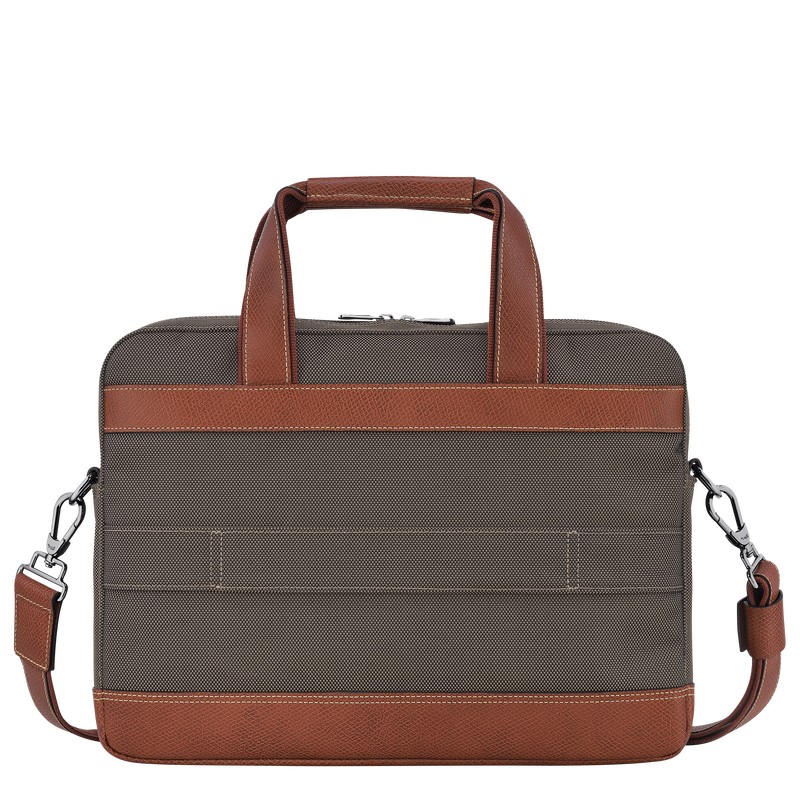 Longchamp Boxford S Briefcase - Recycled canvas Kahverengi | 9125-BZWUG