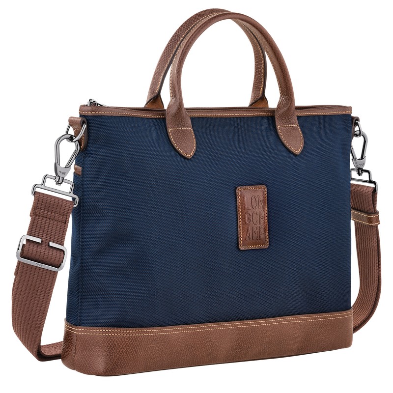 Longchamp Boxford S Briefcase - Recycled canvas Mavi | 1859-LOAFI