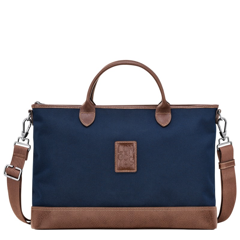 Longchamp Boxford S Briefcase - Recycled canvas Mavi | 1859-LOAFI