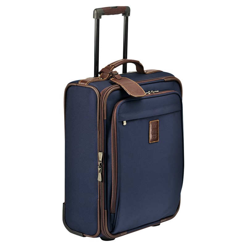 Longchamp Boxford S Suitcase - Recycled canvas Mavi | 8067-DZNQP