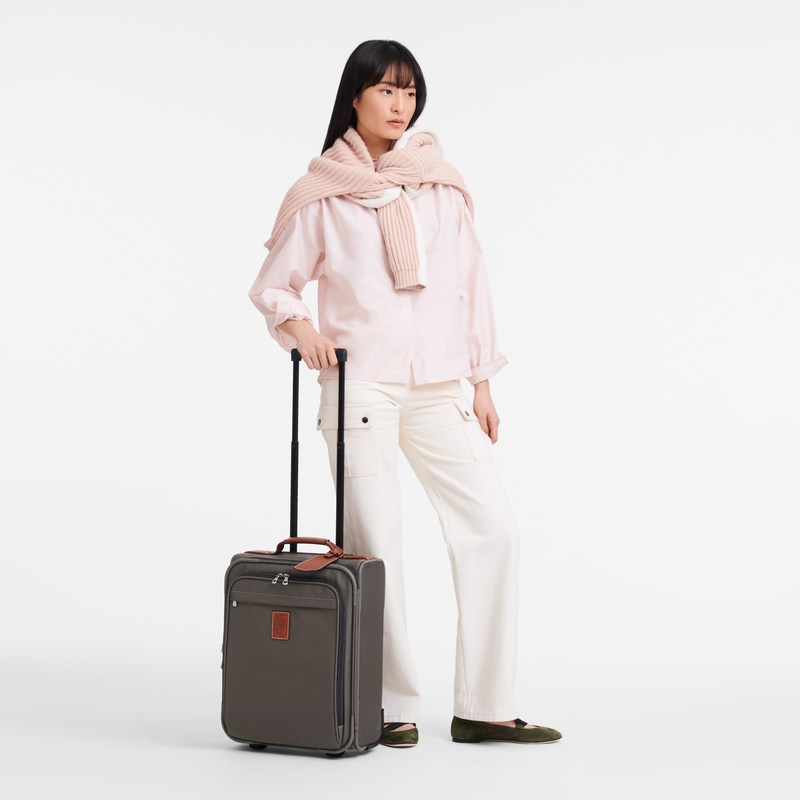 Longchamp Boxford S Suitcase - Recycled canvas Kahverengi | 0631-DVYWU