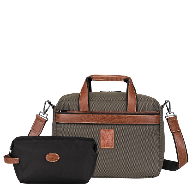 Longchamp Boxford S Travel bag - Recycled canvas Kahverengi | 5187-SIWXJ