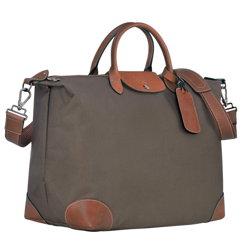 Longchamp Boxford S Travel bag - Recycled canvas Kahverengi | 3961-UOZRK