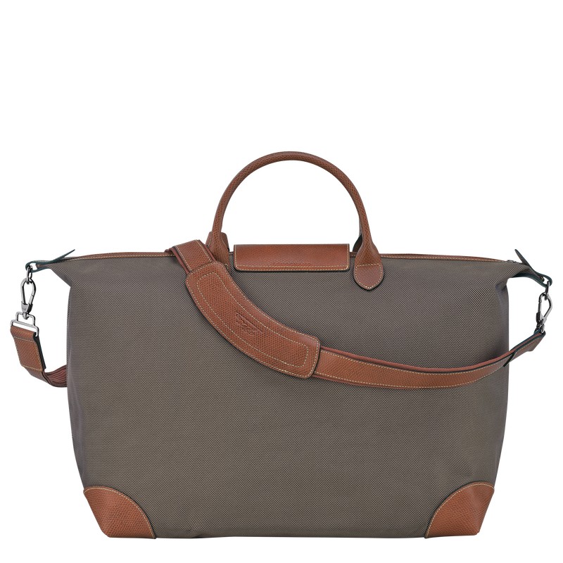 Longchamp Boxford S Travel bag - Recycled canvas Kahverengi | 3961-UOZRK