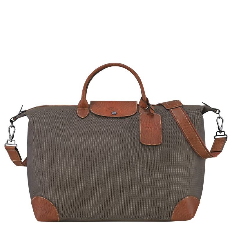 Longchamp Boxford S Travel bag - Recycled canvas Kahverengi | 3961-UOZRK