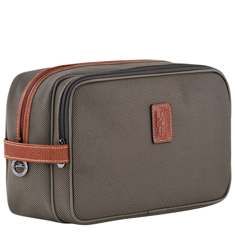 Longchamp Boxford Toiletry case - Recycled canvas Kahverengi | 6140-AQNMK