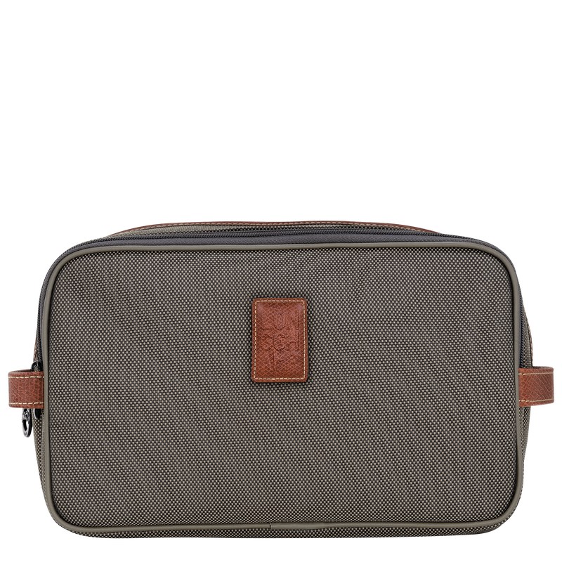 Longchamp Boxford Toiletry case - Recycled canvas Kahverengi | 6140-AQNMK